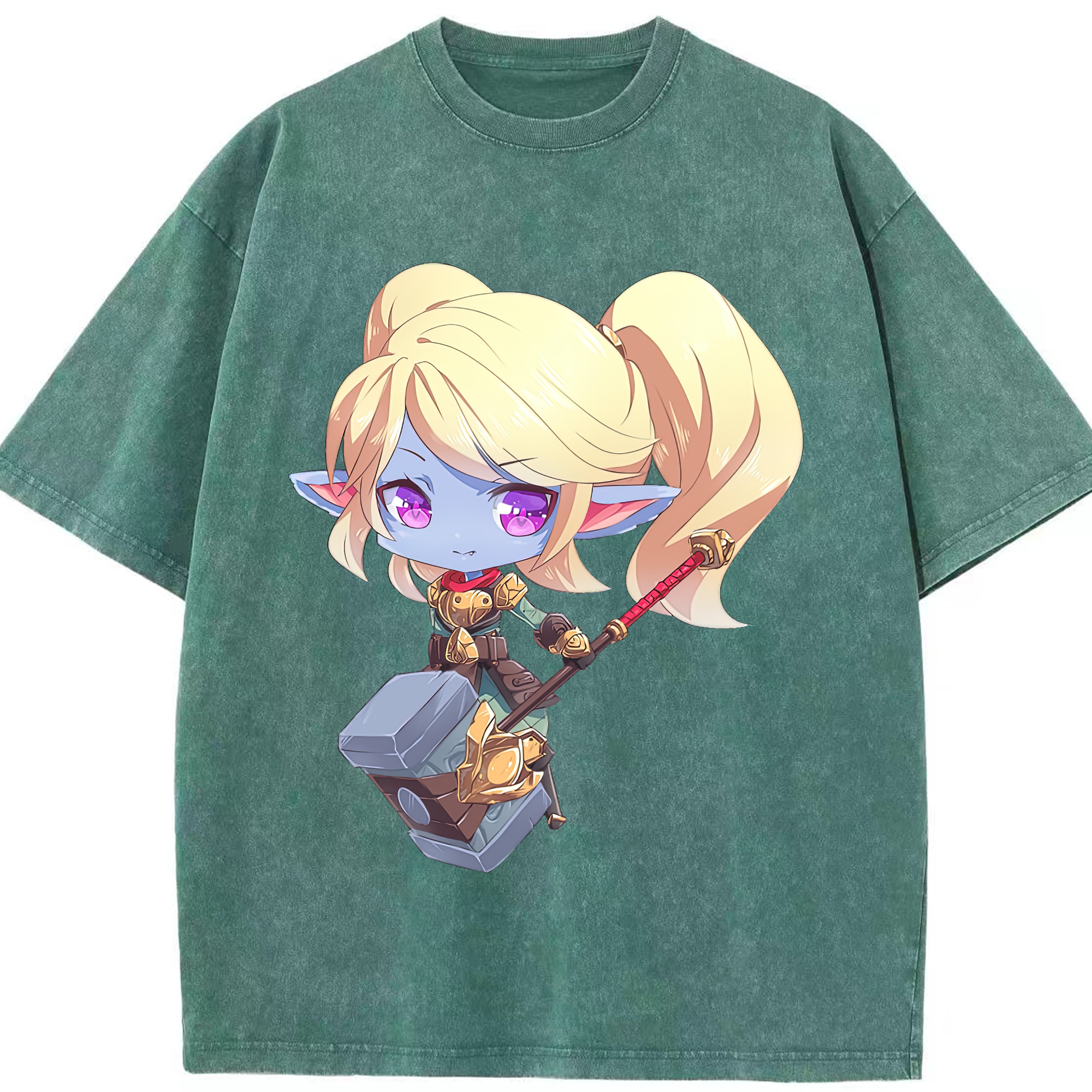 リーグ・オブ・レジェンド League of Legends LOL 綿100% ヴィンテージ風 半袖Tシャツ（フロントプリント）